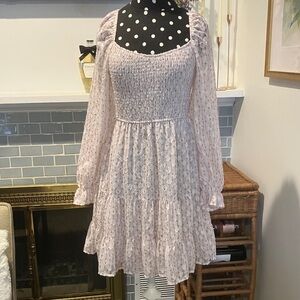 Storia Soft Pink Lace Long Sleeve Dress